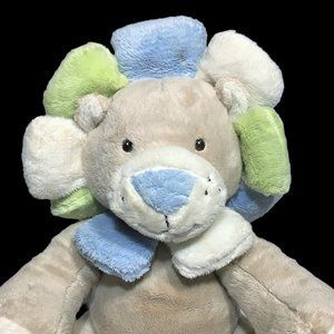 Piccolo Bambino PB Lion Plush Pottery Barn Pastel Green Blue Baby Soft Toy 17"